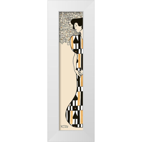 Woman and Tree II (Neutral) White Modern Wood Framed Art Print by Gustav, Klimt