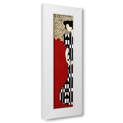 Woman and Tree II (Red) White Modern Wood Framed Art Print by Gustav, Klimt