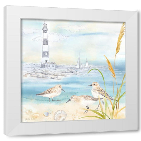 By the Seashore IV White Modern Wood Framed Art Print by Coulter, Cynthia