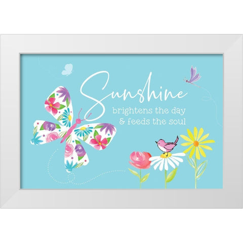 Dreams Take Flight on Blue I White Modern Wood Framed Art Print by Reed, Tara