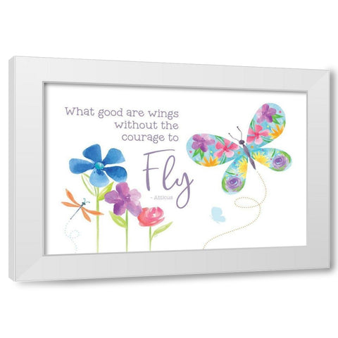 Dreams Take Flight on White II White Modern Wood Framed Art Print by Reed, Tara
