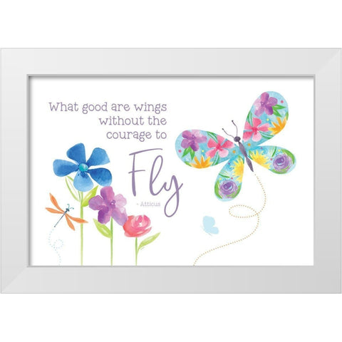 Dreams Take Flight on White II White Modern Wood Framed Art Print by Reed, Tara