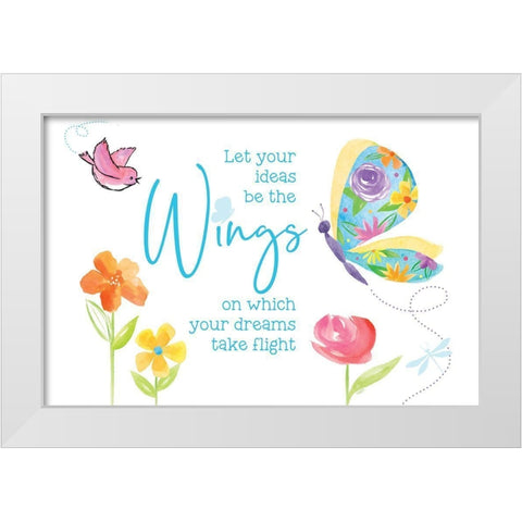 Dreams Take Flight on White III White Modern Wood Framed Art Print by Reed, Tara