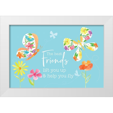 Dreams Take Flight on Blue IV White Modern Wood Framed Art Print by Reed, Tara