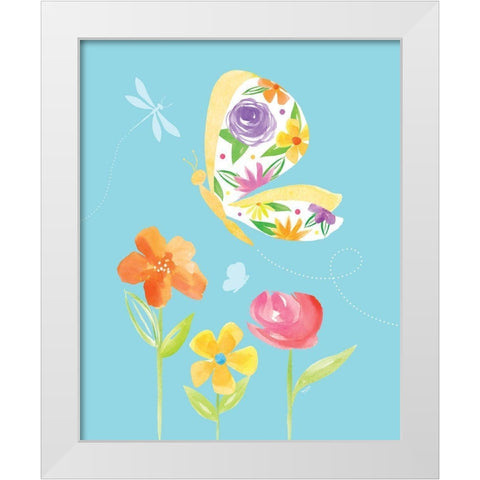 Dreams Take Flight on Blue VIII White Modern Wood Framed Art Print by Reed, Tara