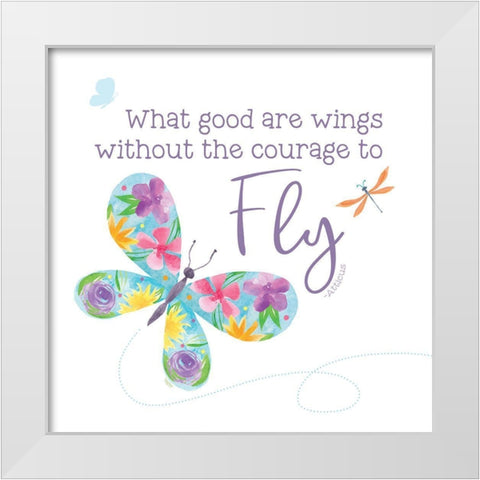 Dreams Take Flight on White IX White Modern Wood Framed Art Print by Reed, Tara