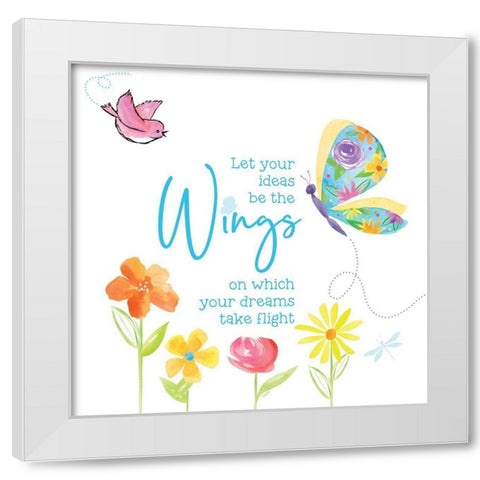 Dreams Take Flight on White XI White Modern Wood Framed Art Print by Reed, Tara