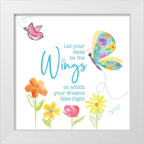 Dreams Take Flight on White XI White Modern Wood Framed Art Print by Reed, Tara