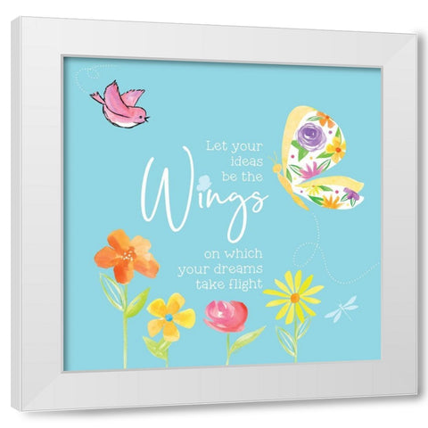 Dreams Take Flight on Blue XI White Modern Wood Framed Art Print by Reed, Tara