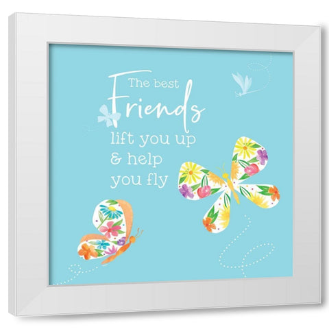 Dreams Take Flight on Blue XII White Modern Wood Framed Art Print by Reed, Tara