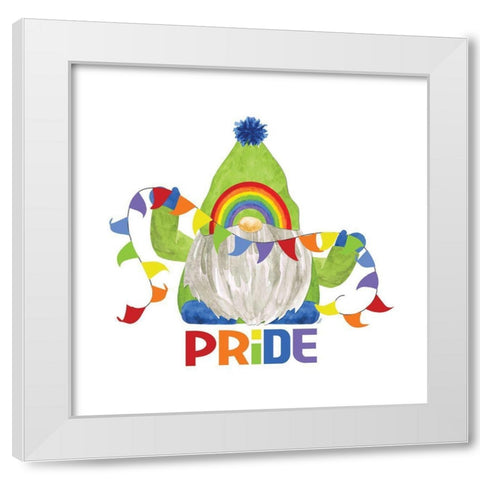 Pride Gnomes I single White Modern Wood Framed Art Print by Reed, Tara