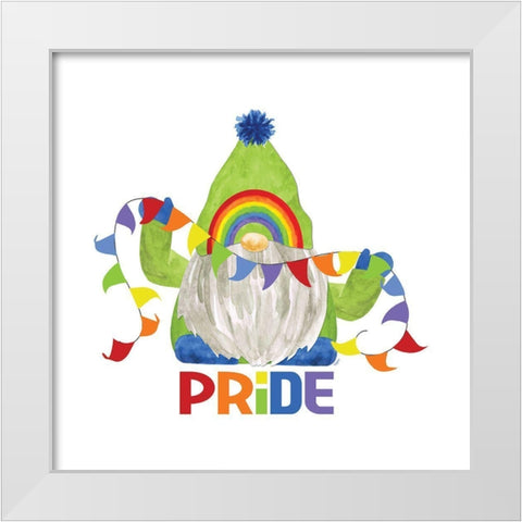 Pride Gnomes I single White Modern Wood Framed Art Print by Reed, Tara