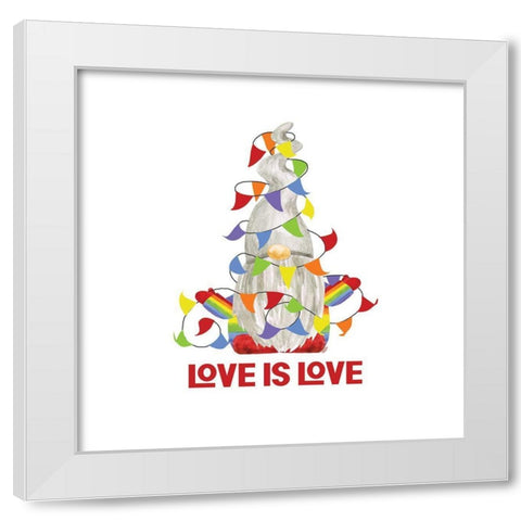 Pride Gnomes III single White Modern Wood Framed Art Print by Reed, Tara