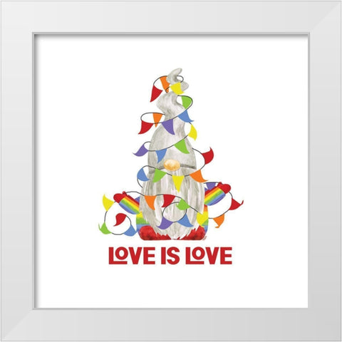 Pride Gnomes III single White Modern Wood Framed Art Print by Reed, Tara