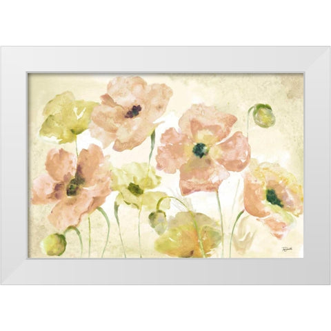 Watercolor Blush Landscape White Modern Wood Framed Art Print by Tre Sorelle Studios