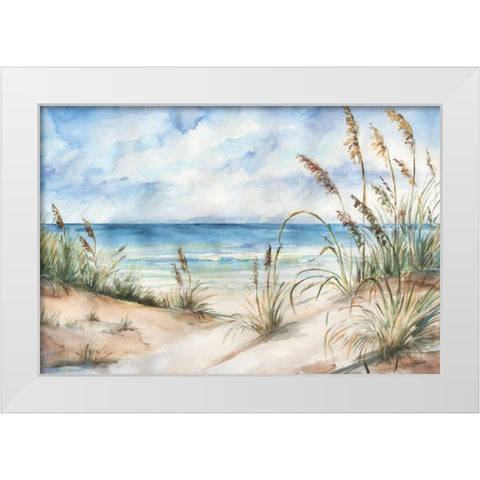 Seaview Landscape White Modern Wood Framed Art Print by Tre Sorelle Studios