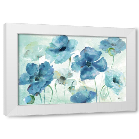 Shades of Blue Landscape White Modern Wood Framed Art Print by Tre Sorelle Studios