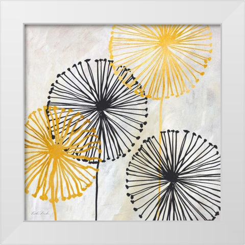 Dandelion Design I White Modern Wood Framed Art Print by Dundon, Caitlin