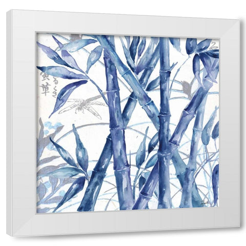 Indigo Asian Bamboo I White Modern Wood Framed Art Print by Tre Sorelle Studios