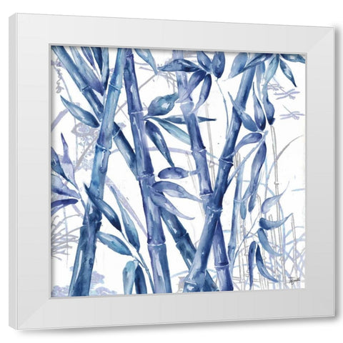 Indigo Asian Bamboo II White Modern Wood Framed Art Print by Tre Sorelle Studios