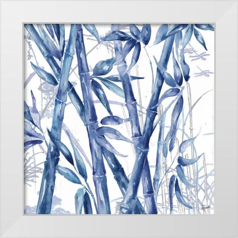 Indigo Asian Bamboo II White Modern Wood Framed Art Print by Tre Sorelle Studios