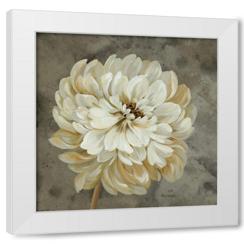 Pearl Grey Floral Study I White Modern Wood Framed Art Print by Gladding, Pamela