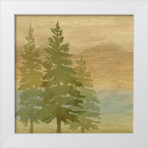 At the Lake Pine Trees I  White Modern Wood Framed Art Print by Coulter, Cynthia