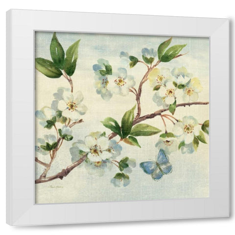 Cherry Bloom II White Modern Wood Framed Art Print by Gladding, Pamela