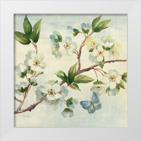 Cherry Bloom II White Modern Wood Framed Art Print by Gladding, Pamela