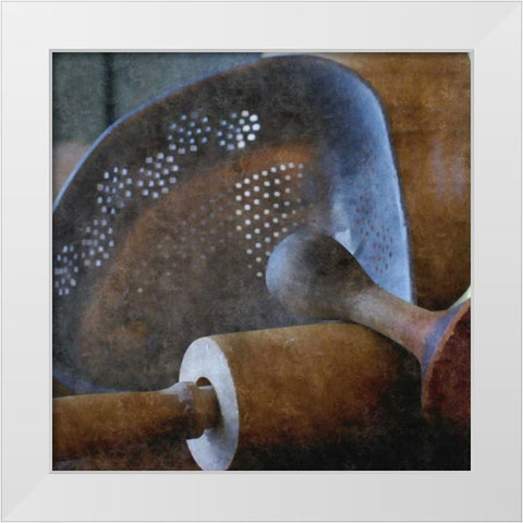 Rustic Kitchen I White Modern Wood Framed Art Print by Romita, Denise