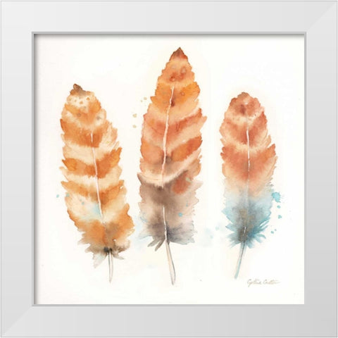 Watercolor Feathers II White Modern Wood Framed Art Print by Coulter, Cynthia