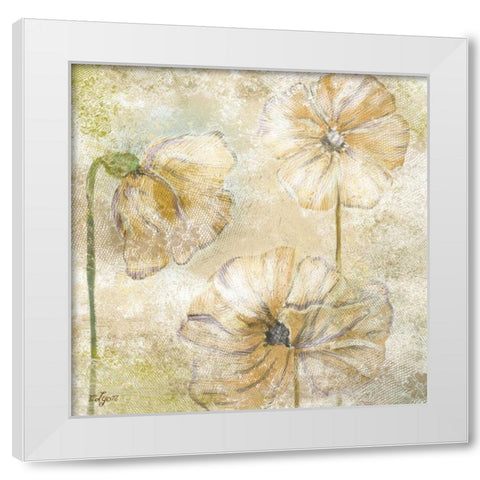 Poppy Passion Neutral II White Modern Wood Framed Art Print by Lyon, Rebecca