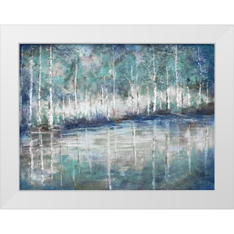 Aspen Pond White Modern Wood Framed Art Print by Tre Sorelle Studios