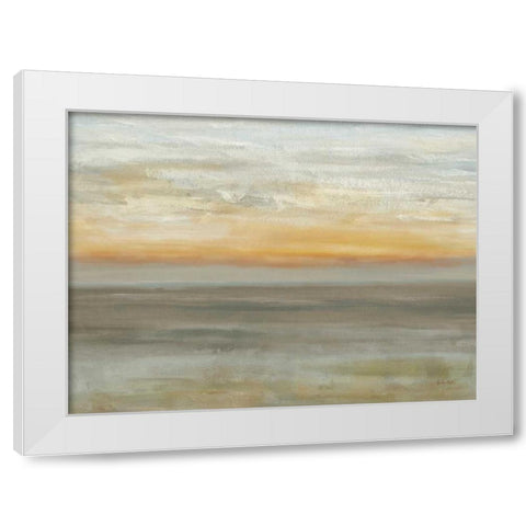 Grey Horizon White Modern Wood Framed Art Print by Coulter, Cynthia