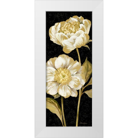 Touch of Gold on black Panel I White Modern Wood Framed Art Print by Gladding, Pamela