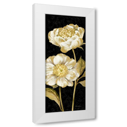 Touch of Gold on black Panel II White Modern Wood Framed Art Print by Gladding, Pamela