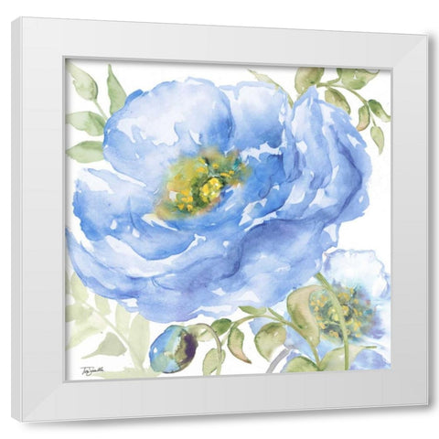 Sapphire Beauty II White Modern Wood Framed Art Print by Tre Sorelle Studios