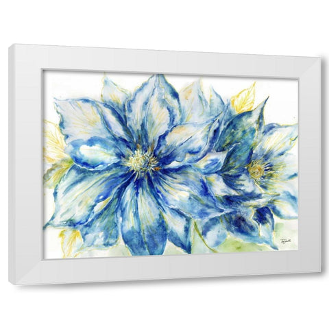 Indigo Splash Landscape White Modern Wood Framed Art Print by Tre Sorelle Studios