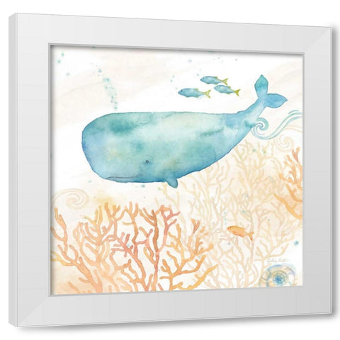 Under the Sea Whale    White Modern Wood Framed Art Print by Coulter, Cynthia