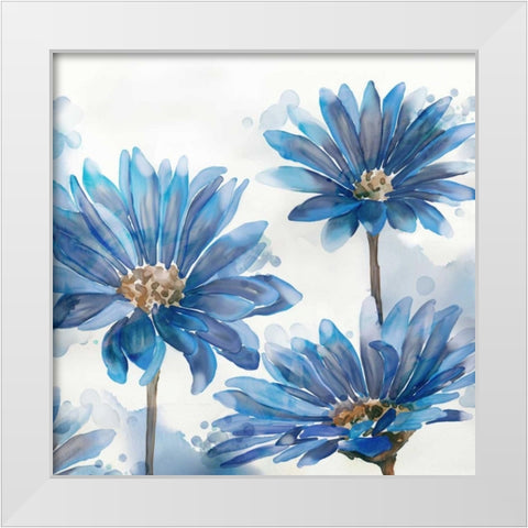 Bright Blue Garden I White Modern Wood Framed Art Print by Milan, Vittorio