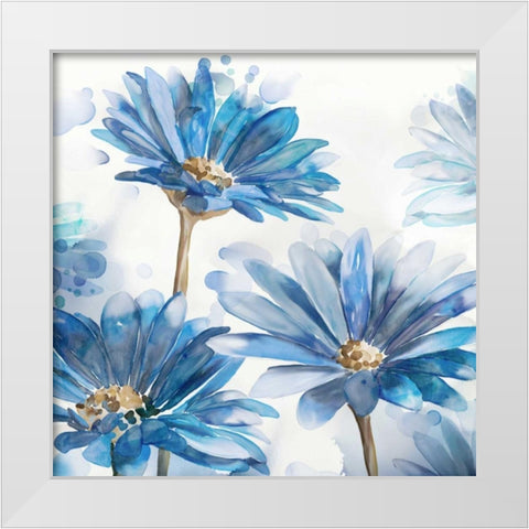 Bright Blue Garden II   White Modern Wood Framed Art Print by Milan, Vittorio