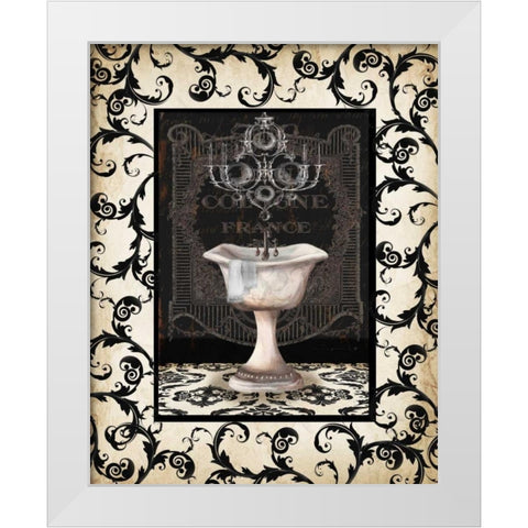 Midnight Bath with border II  White Modern Wood Framed Art Print by Tre Sorelle Studios