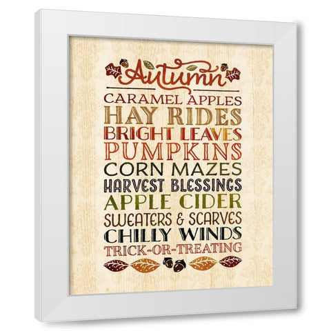Signs of Autumn White Modern Wood Framed Art Print by Noonday Designs