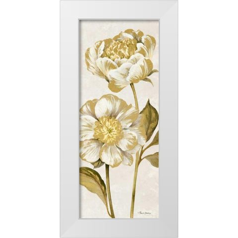 Touch of Gold Panel Cream II White Modern Wood Framed Art Print by Gladding, Pamela