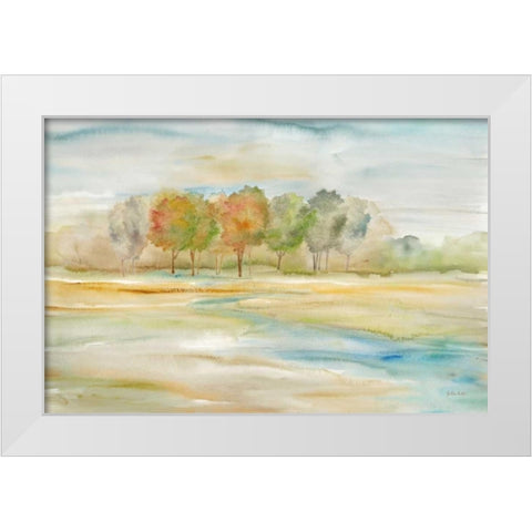 Watercolor Landscape with trees White Modern Wood Framed Art Print by Coulter, Cynthia