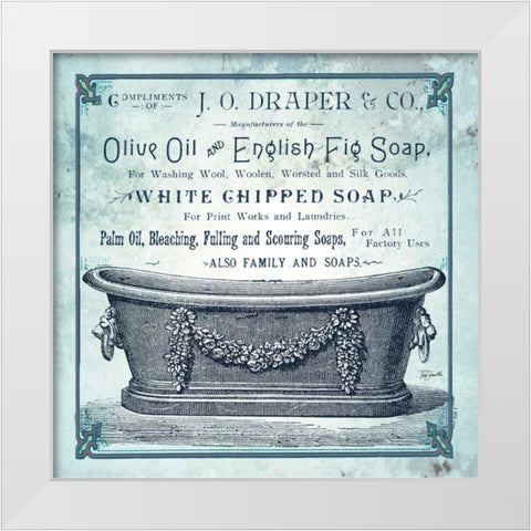 Old Fashioned Bath I    White Modern Wood Framed Art Print by Tre Sorelle Studios