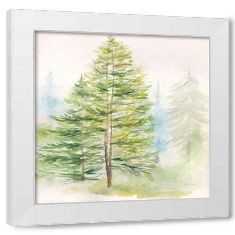 Woodland Trees I White Modern Wood Framed Art Print by Coulter, Cynthia