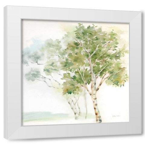 Woodland Trees II White Modern Wood Framed Art Print by Coulter, Cynthia