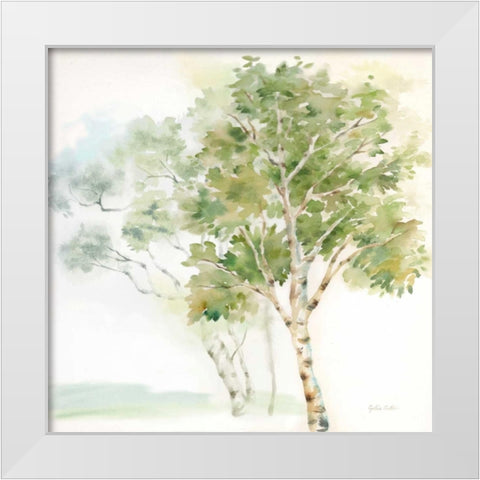 Woodland Trees II White Modern Wood Framed Art Print by Coulter, Cynthia