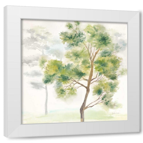 Woodland Trees III  White Modern Wood Framed Art Print by Coulter, Cynthia